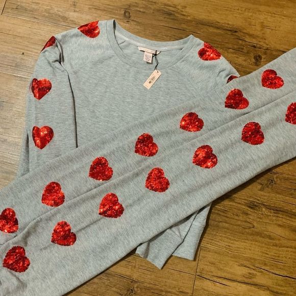 Victoria’s Secret Red Bling heart HTF outfit set M - Picture 5 of 12